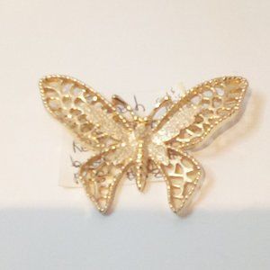 Beautiful Sarah Cov. Butterfly brooch goldtone